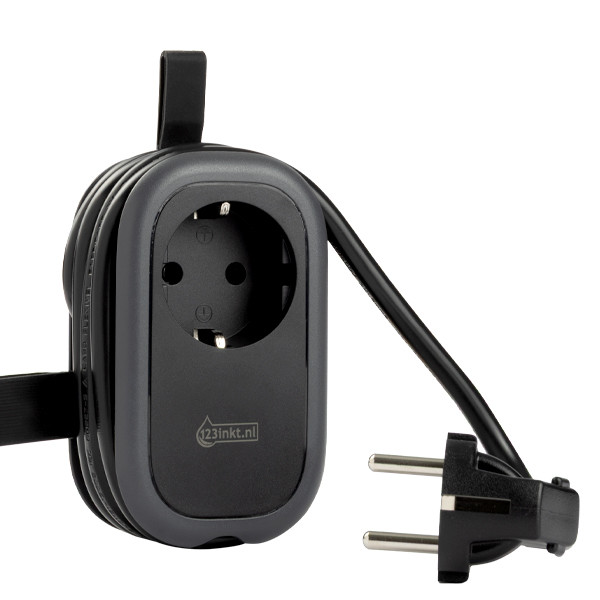 123tinta Regleta enrollable con 1 toma y 3 USB color negro (1,13 metros) 390025 - 3