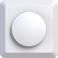 123tinta Regulador de intensidad con placa central y marco blanco