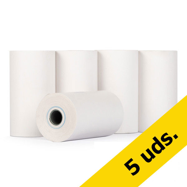 123tinta Rollo caja registradora 57x30x8 térmico blanco (5 unidades)  300334 - 1