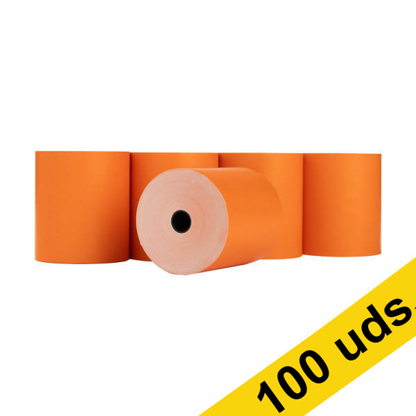 123tinta Rollo caja registradora 80x80x12 mm naranja | Pack 100 uds 302715 - 1