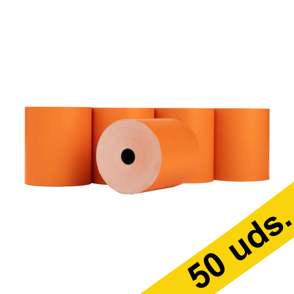 123tinta Rollo caja registradora 80x80x12 mm naranja | Pack 50 uds 302703 - 1