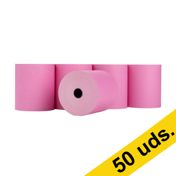 123tinta Rollo caja registradora 80x80x12 mm rosa | Pack 50 uds 302705 - 1