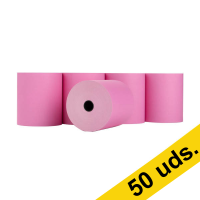 123tinta Rollo caja registradora 80x80x12 mm rosa | Pack 50 uds 302705