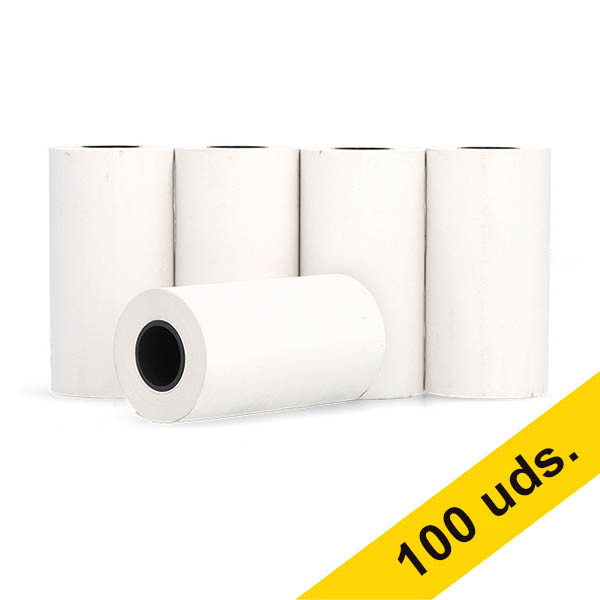 123tinta Rollo de papel térmico blanco para caja registradora 57x30x12 cm 48 gramos (100 unidades) 303634 - 1