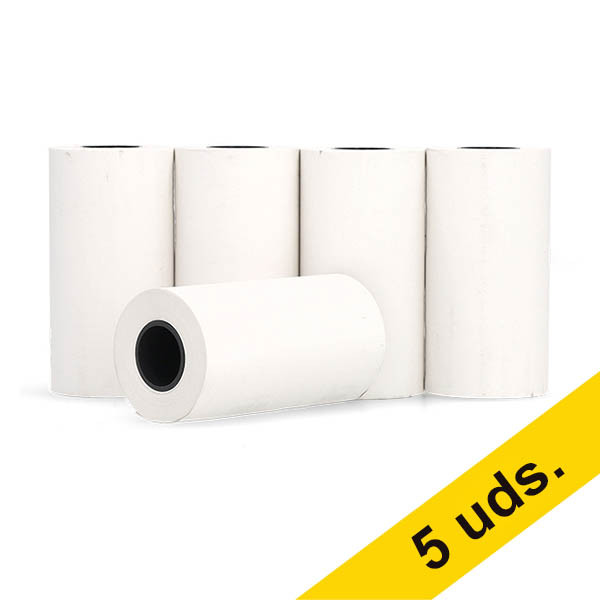 123tinta Rollo de papel térmico blanco para caja registradora 57x30x12 cm 48 gramos (5 unidades) 303632 - 1