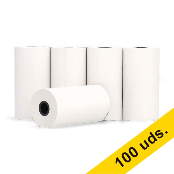 123tinta Rollo de papel térmico blanco para caja registradora 57x30x8 cm 48 gramos (100 unidades) 303631 - 1