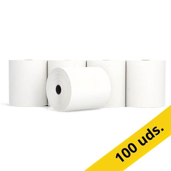 123tinta Rollo de papel térmico para caja registradora 80x80x12 cm blanco 48 gramos (50 unidades) 303622 - 1