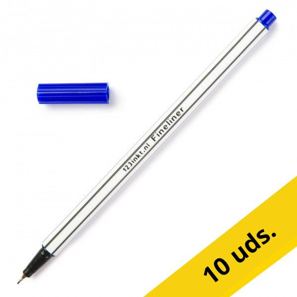 123tinta Rotulador de punta fina azul | Pack 10 uds 300434 - 1