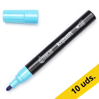 123tinta Rotulador de tiza azul de punta redonda | Pack 10 uds