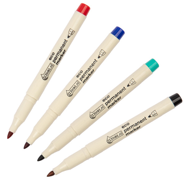 123tinta Rotulador permanente Eco negro/rojo/azul/verde (1 mm) 390610 - 1