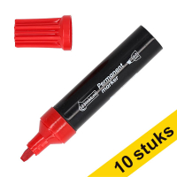 123tinta Rotuladores permanentes rojos (punta biselada de 2 a 7 mm) | Pack 10 uds 303314