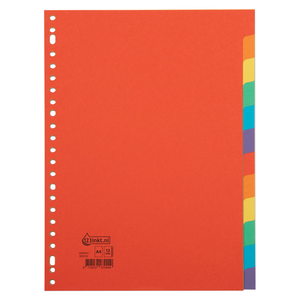 123tinta Separador A4 de colores con 12 pestañas (23 agujeros) 100202C 300532 - 1