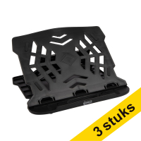 123tinta Soporte ergonómico plegable para portátil de hasta 17 pulgadas negro | Pack 3 uds