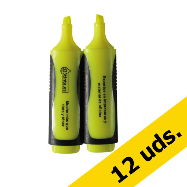123tinta Subrayador amarillo punta biselada | Pack 12 uds 426498 - 1