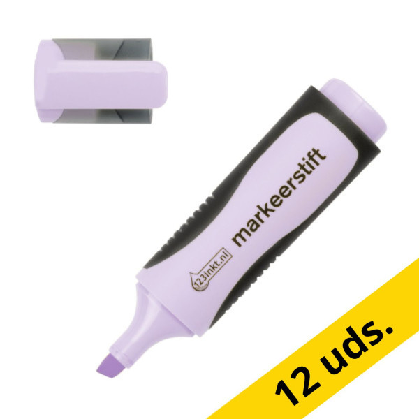 123tinta Subrayador violeta pastel punta biselada | Pack 12 uds 300498 - 1