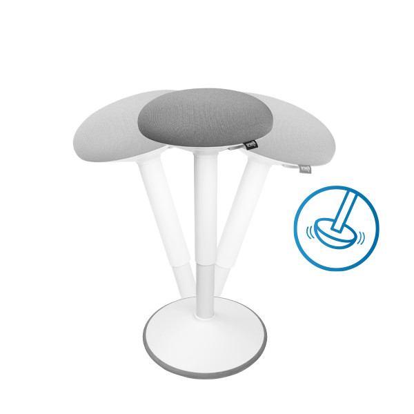 123tinta Taburete redondo ergonómico con resorte de gas, color blanco (47 cm - 64 cm) 390053 - 4