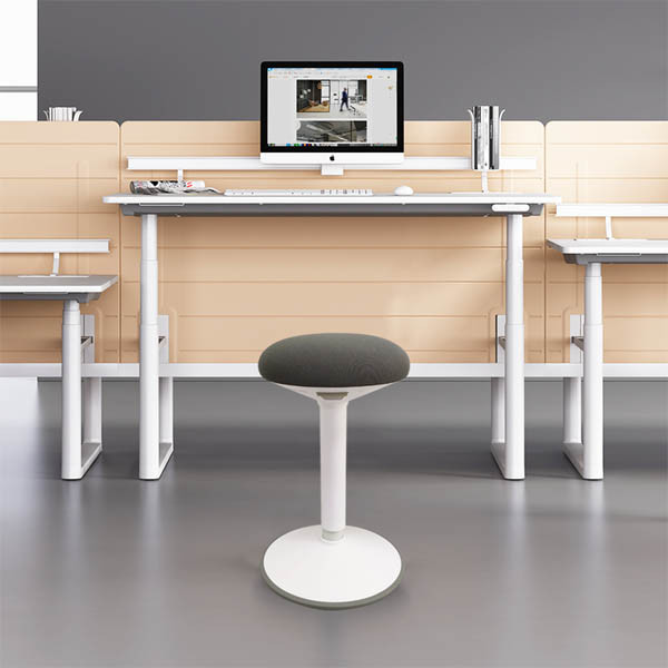 123tinta Taburete redondo ergonómico con resorte de gas, color blanco (57 cm - 82 cm) 390051 - 6