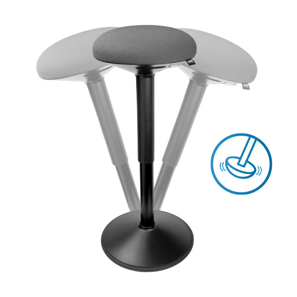 123tinta Taburete redondo ergonómico con resorte de gas, color negro (57 cm - 82 cm) 390050 - 4