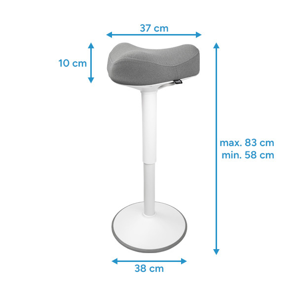 123tinta Taburete triangular ergonómico con resorte de gas, color blanco (58 cm - 83 cm) 390047 - 2