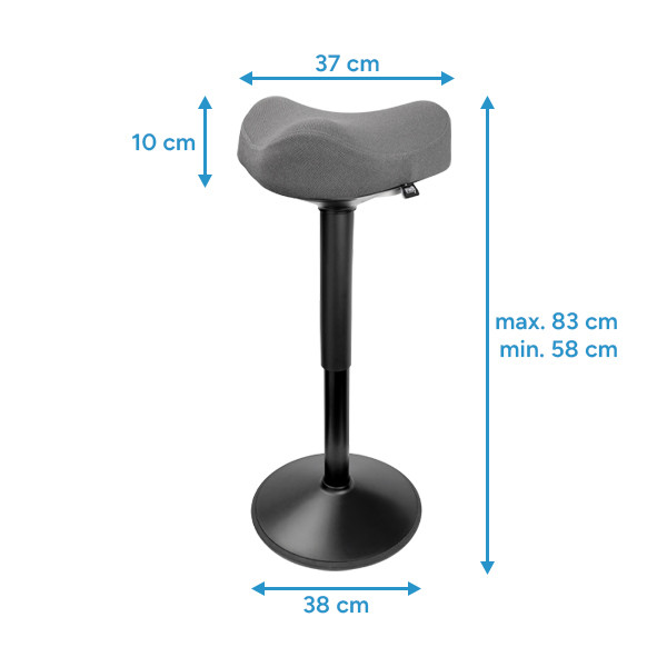 123tinta Taburete triangular ergonómico con resorte de gas, color negro (58 cm - 83 cm) 390046 - 2
