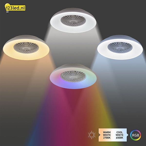 123tinta Ventilador de Techo Blanco con Lámpara LED Ø 60 cm - 54W | RGB+2700-6500K LDR02469 - 4