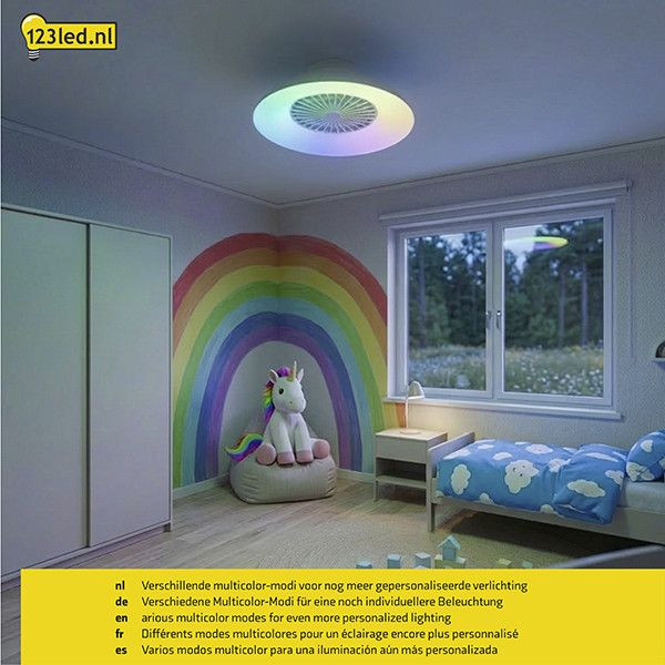 123tinta Ventilador de Techo Blanco con Lámpara LED Ø 60 cm - 54W | RGB+2700-6500K LDR02469 - 5