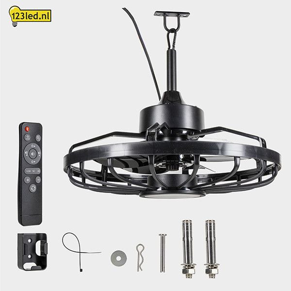 123tinta Ventilador de Techo Negro con Lámpara LED Ø 50,8 cm - IP44 - 42W | 2000-4000K LDR02463 - 9
