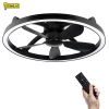123tinta Ventilador de Techo Negro con Lámpara LED Ø 61,3 cm - 27W | 2200-6500K LDR02467 - 2