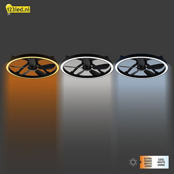 123tinta Ventilador de Techo Negro con Lámpara LED Ø 61,3 cm - 27W | 2200-6500K LDR02467 - 4
