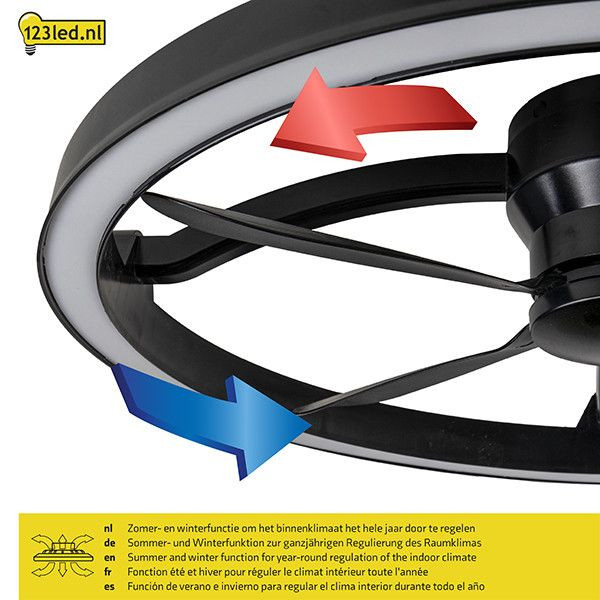 123tinta Ventilador de Techo Negro con Lámpara LED Ø 61,3 cm - 27W | 2200-6500K LDR02467 - 5