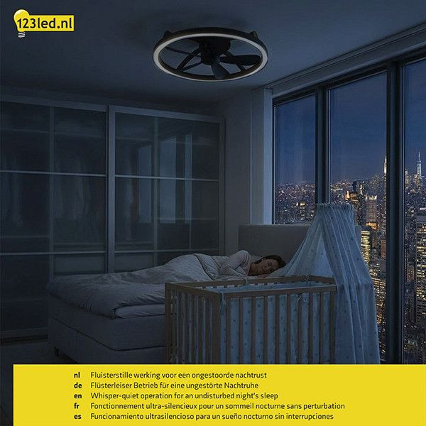 123tinta Ventilador de Techo Negro con Lámpara LED Ø 61,3 cm - 27W | 2200-6500K LDR02467 - 6