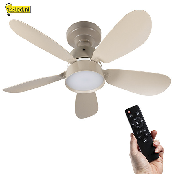 123tinta Ventilador de techo con lámpara LED Ø 53 cm 2200-6500K Color arena 25W LDR02465 - 2