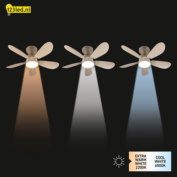 123tinta Ventilador de techo con lámpara LED Ø 53 cm 2200-6500K Color arena 25W LDR02465 - 4