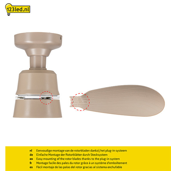 123tinta Ventilador de techo con lámpara LED Ø 53 cm 2200-6500K Color arena 25W LDR02465 - 5