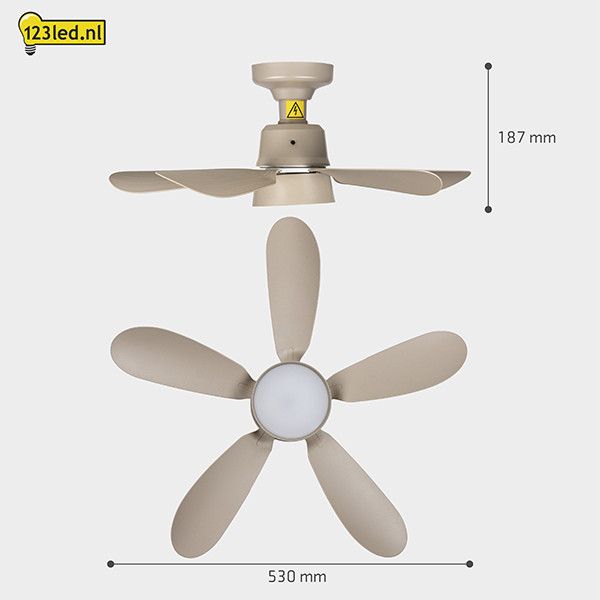 123tinta Ventilador de techo con lámpara LED Ø 53 cm 2200-6500K Color arena 25W LDR02465 - 7