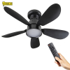123tinta Ventilador de techo con lámpara LED Ø 53 cm 2200-6500K Negro 25W LDR02464 - 2