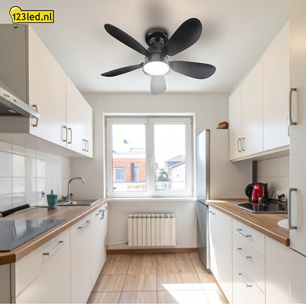 123tinta Ventilador de techo con lámpara LED Ø 53 cm 2200-6500K Negro 25W LDR02464 - 3