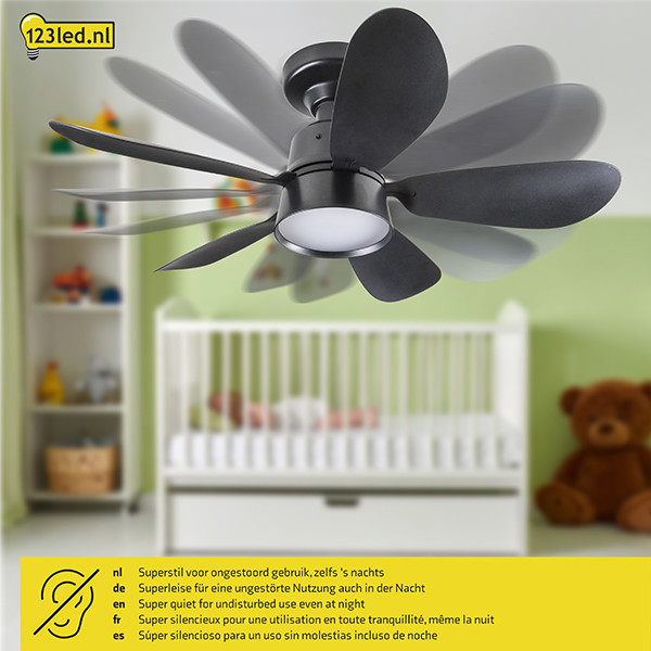 123tinta Ventilador de techo con lámpara LED Ø 53 cm 2200-6500K Negro 25W LDR02464 - 5