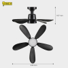 123tinta Ventilador de techo con lámpara LED Ø 53 cm 2200-6500K Negro 25W LDR02464 - 7