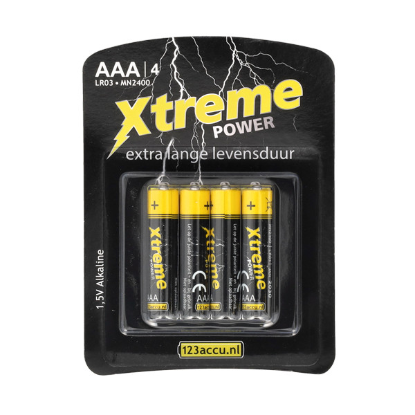 123tinta Xtreme Power AAA/LR03/MN2400 Pilas Alcalinas (4 unidades) ADR00008 - 1