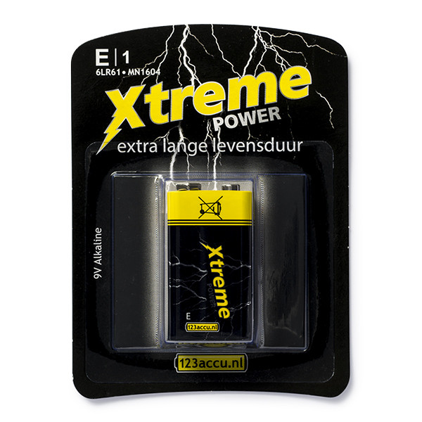 123tinta Xtreme Power E/9V/6LR61 Pila Alcalina 6LR61P1B/10C MN1604C ADR00045 - 1