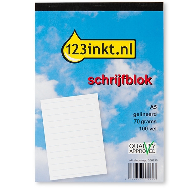 123tinta bloc de notas A5 rayado 70 gramos (100 hojas) K-5505C 300290 - 1