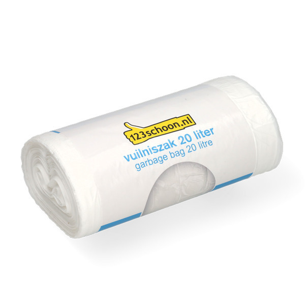 123tinta bolsas de basura HDPE blancas 20 litros  (50 unidades) SDR00417 - 1