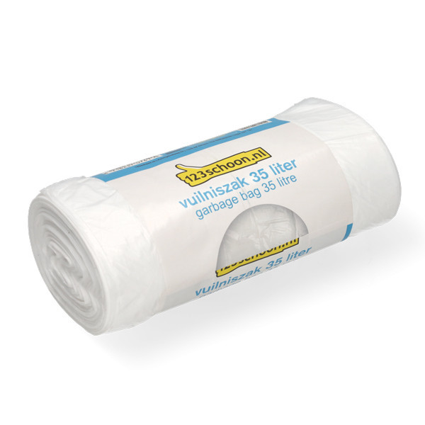 123tinta bolsas de basura HDPE blancas 35 litros  (50 unidades) SDR00421 - 1