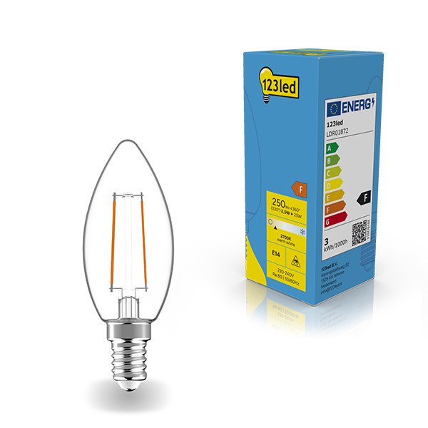 123tinta bombilla E14 filamento vela 2.5W (25W) LDR01872 - 1
