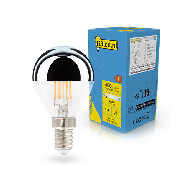 123tinta bombilla LED E14 filamento regulable cabezal de espejo 2700K de 4,5W (40W) LDR02242 - 1