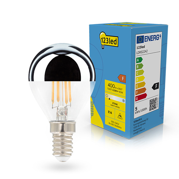 123tinta bombilla LED E14 filamento regulable cabezal de espejo 2700K de 4,5W (40W) LDR02242 - 1