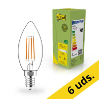 123tinta bombilla LED E14 filamento transparente 2700 K de 2,2 W (40 W) | Pack 6 uds