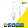 123tinta bombilla LED E14 filamento transparente regulable, 2,8 W (25 W) LDR01870 - 2