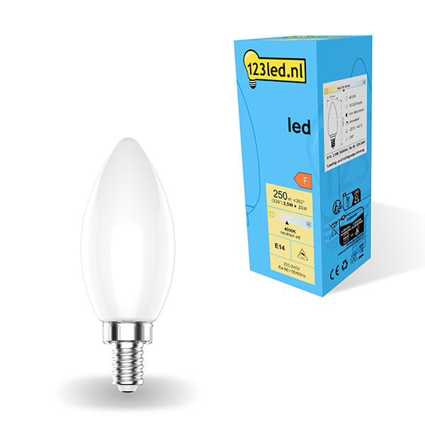 123tinta bombilla LED E14 mate regulable 4000K de 2,5 W (25 W) LDR01864 - 1